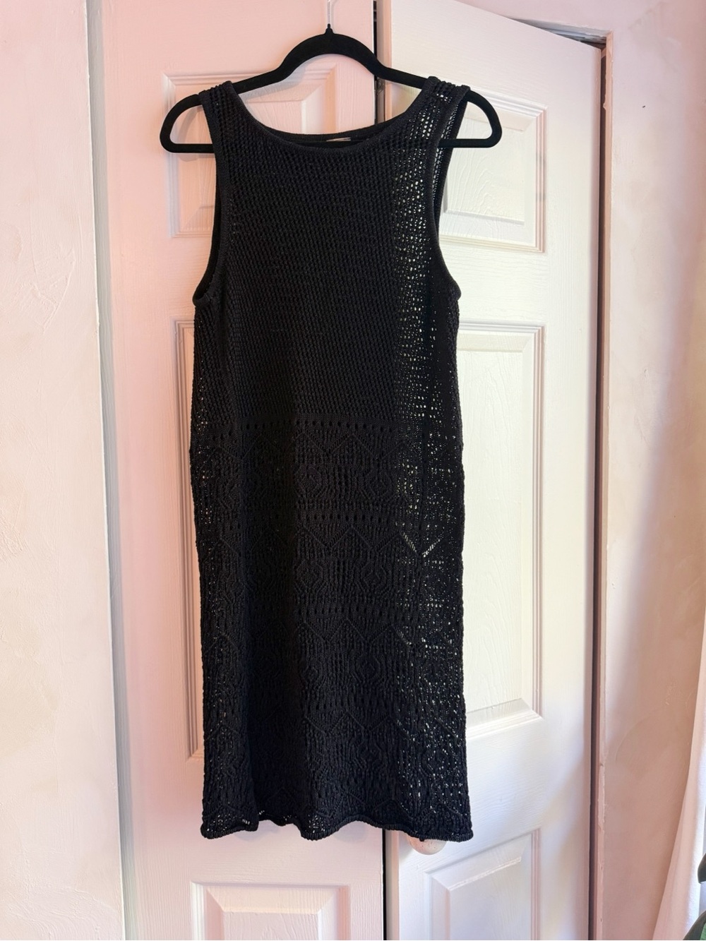 Echo Black Crochet Midi Dress